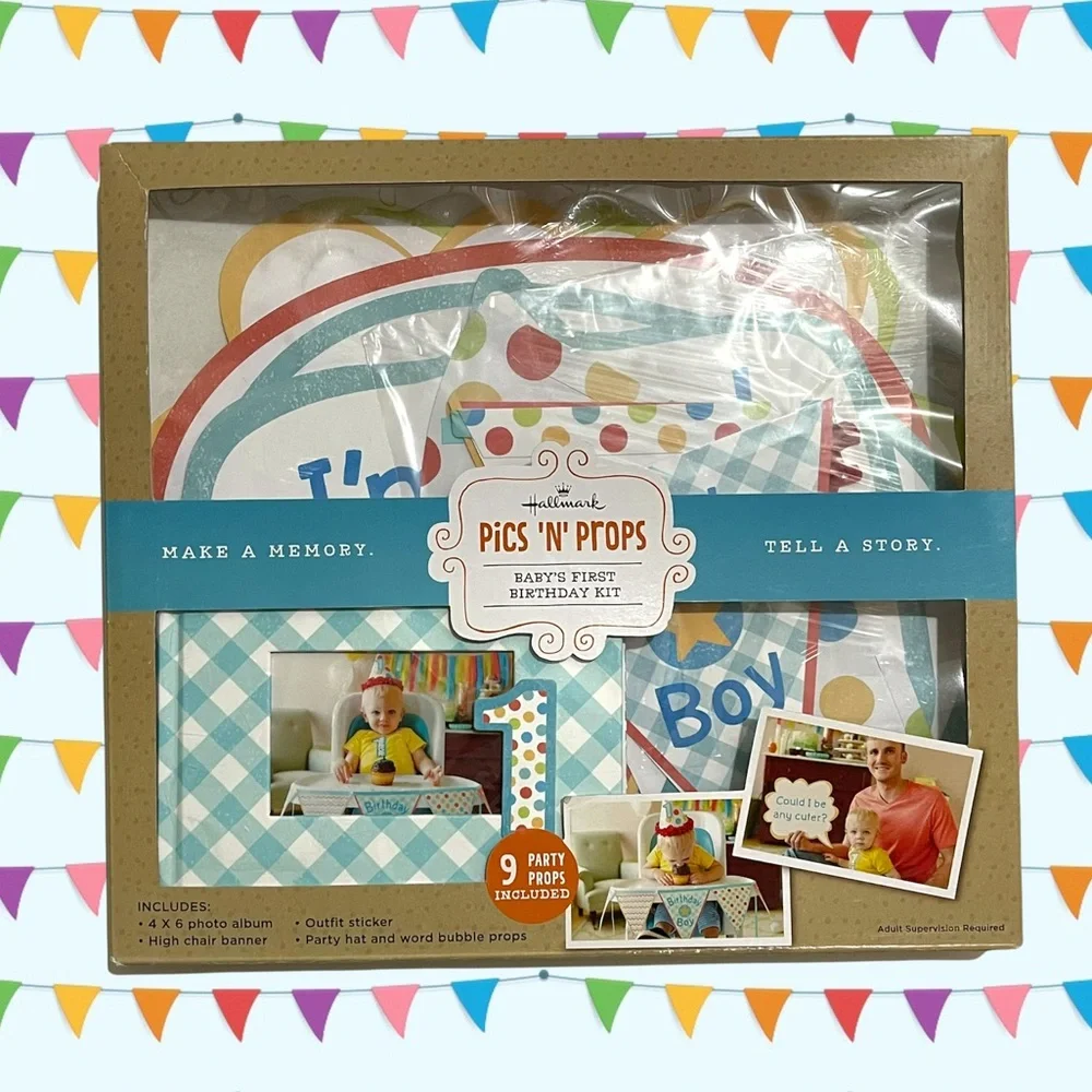 Hallmark baby’s 1st birthday photo props kit